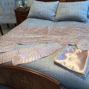 Satin Window Curtains and Valances - Pink